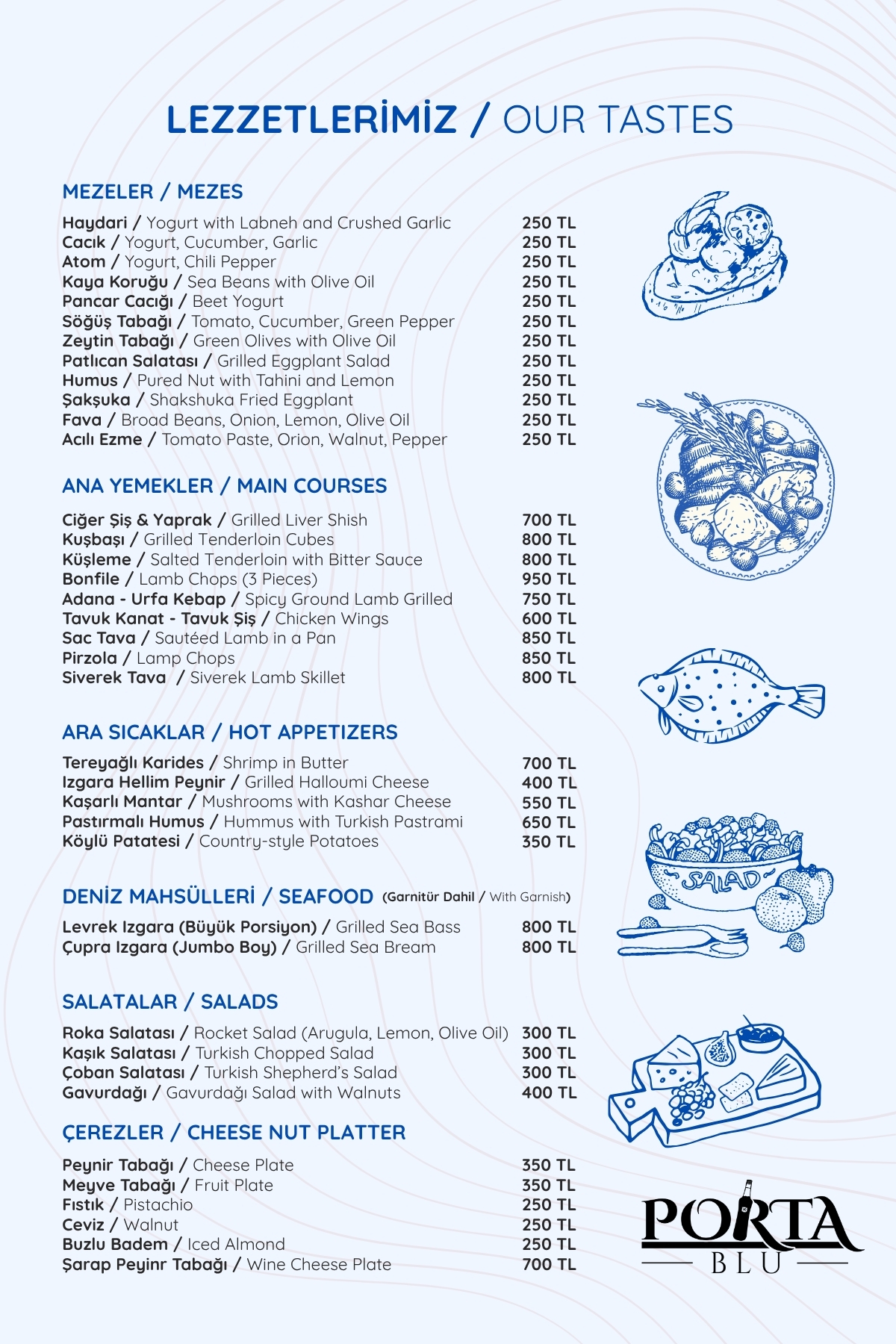 Porta Blu Yemek Menusu